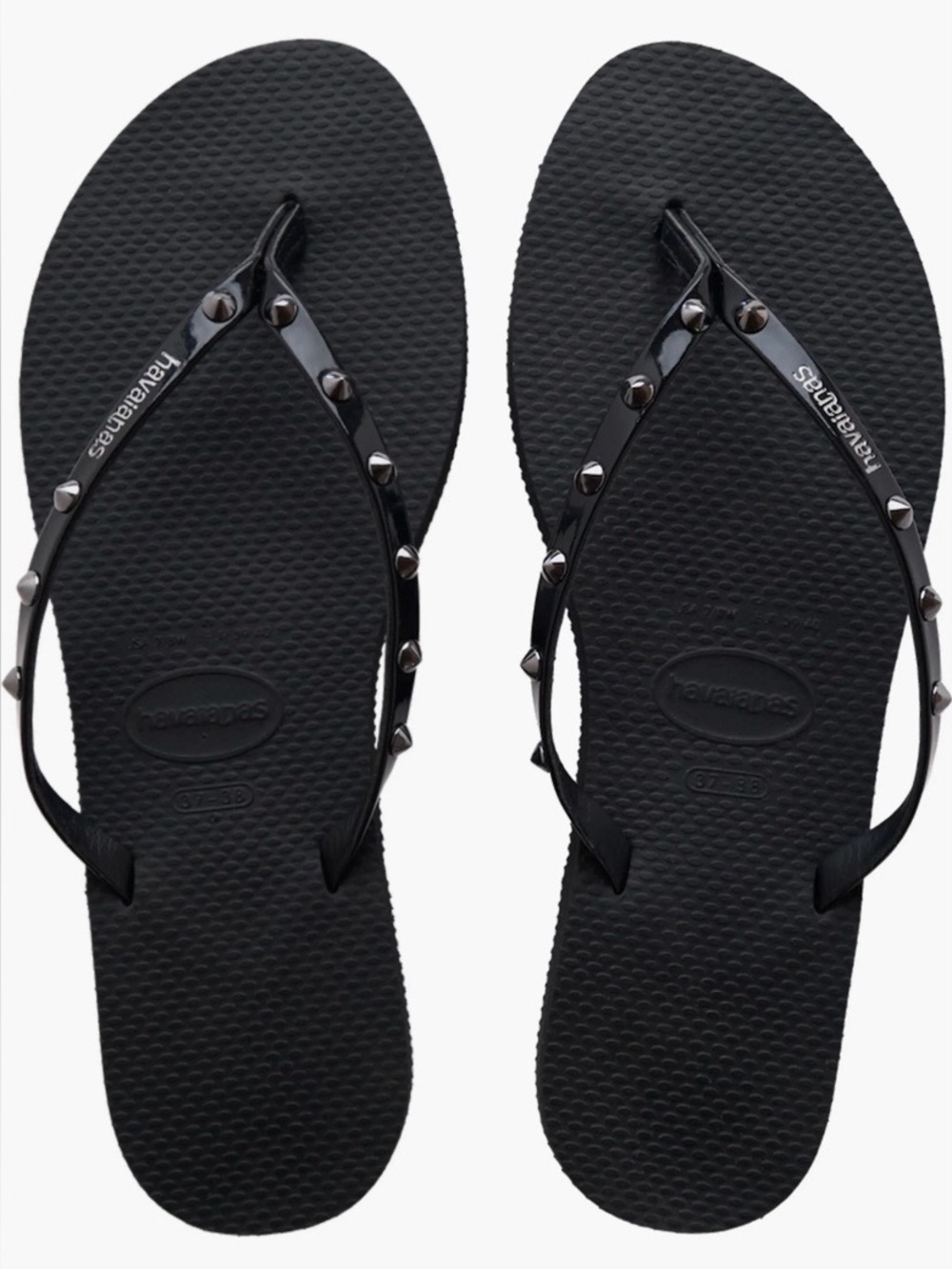 Havaianas Black Slim Studded Flip Flops